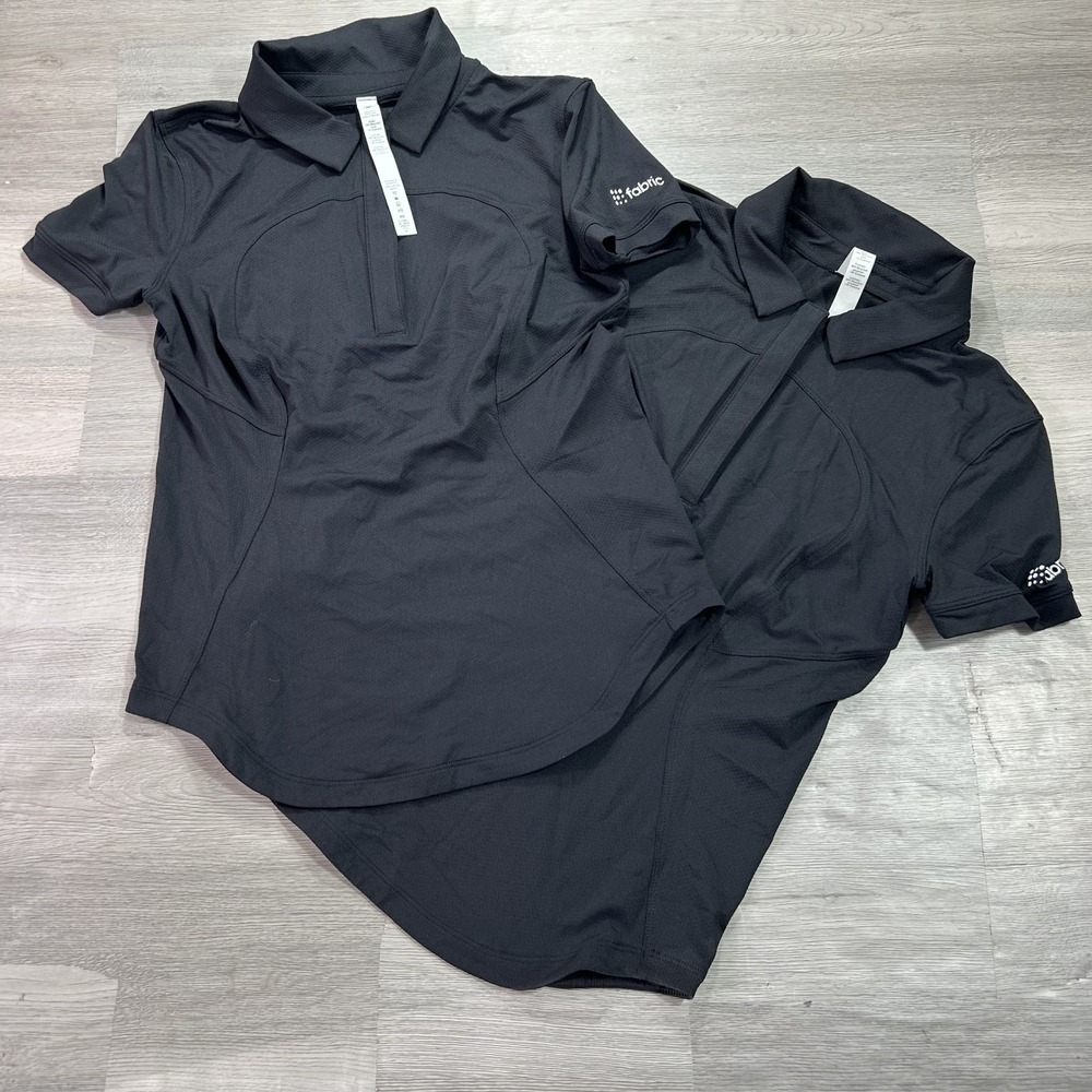 NWOT Set of 2 Lululemon Quick-Drying Polo Shirt Womens 14 2XL Black Stretch